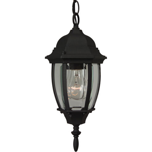 Bent Glass 1 Light 6.5 inch Textured Black Outdoor Pendant, Small