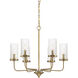 Farmhouse 6 Light 26 inch Natural Brass Chandelier Ceiling Light