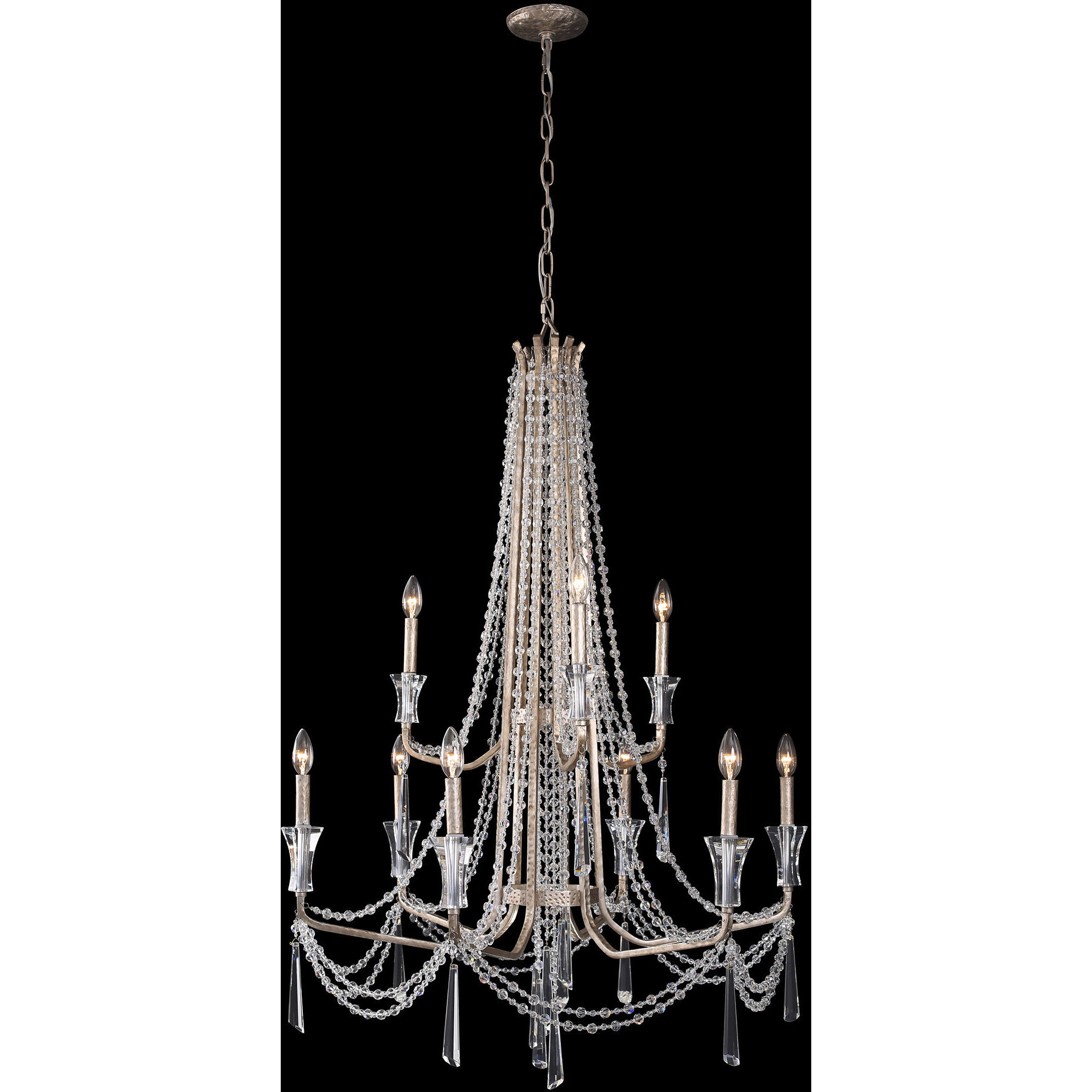 Barcelona 9 Light 34.5 inch Transcend Silver Chandelier Ceiling Light
