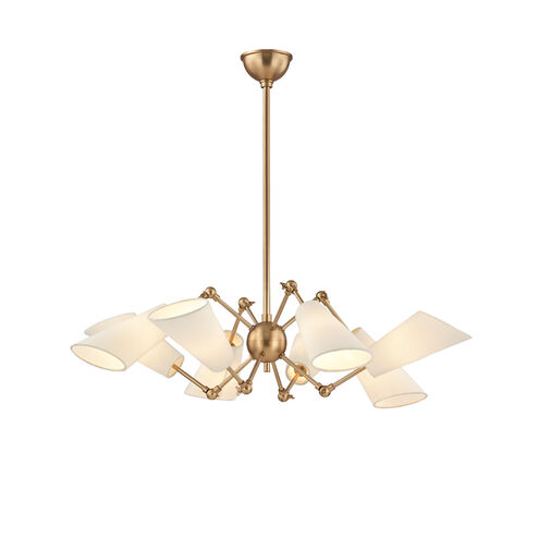 Buckingham 8 Light 34.5 inch Aged Brass Chandelier Ceiling Light