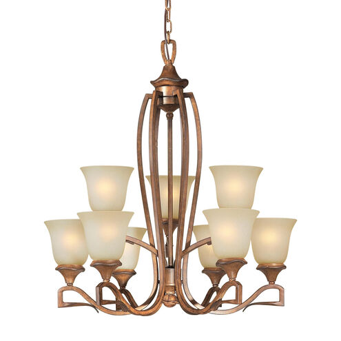 Signature 9 Light 28 inch Rustic Sienna Chandelier Ceiling Light