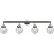 Franklin Restoration Beacon 4 Light 42 inch Polished Chrome Bath Vanity Light Wall Light in Seedy Glass, Franklin Restoration