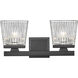 Astor 2 Light 16 inch Matte Black Vanity Wall Light