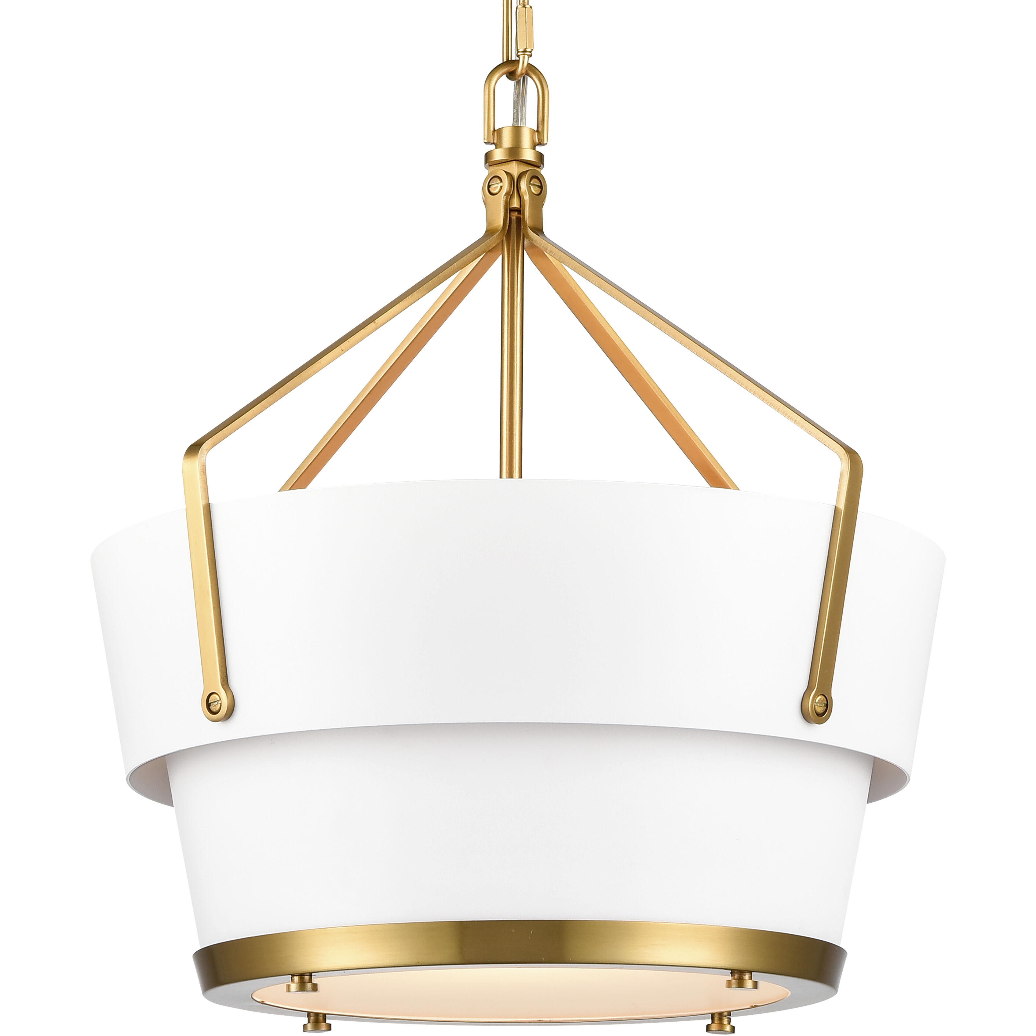 Marin 1 Light 14 inch Satin Brass with White Pendant Ceiling Light
