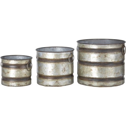 Shelburne Weathered Gray Outdoor Planter, Set of 3