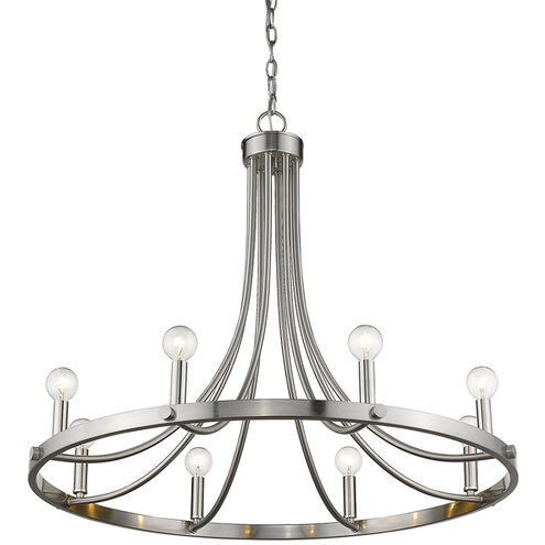 Sawyer 8 Light 30 inch Satin Nickel Chandelier Ceiling Light