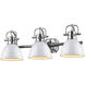 Yep Duncan Vanity Wall Light in Chrome, White