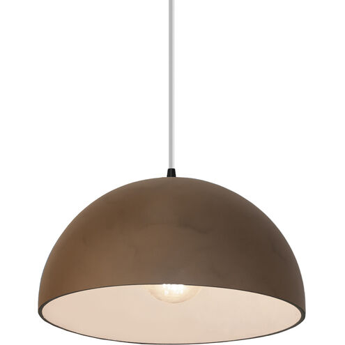 Radiance Collection 1 Light 13 inch Terra Cotta with Brushed Nickel Pendant Ceiling Light