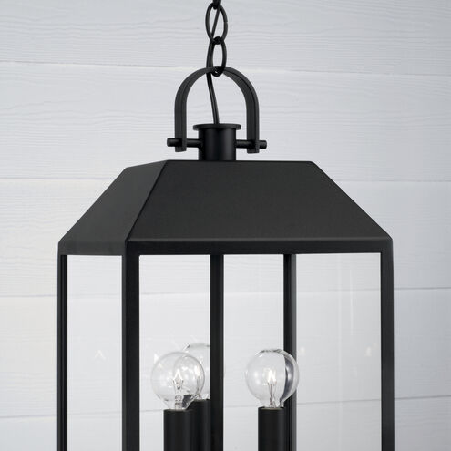 Nelson 3 Light 9.5 inch Black Outdoor Hanging Lantern