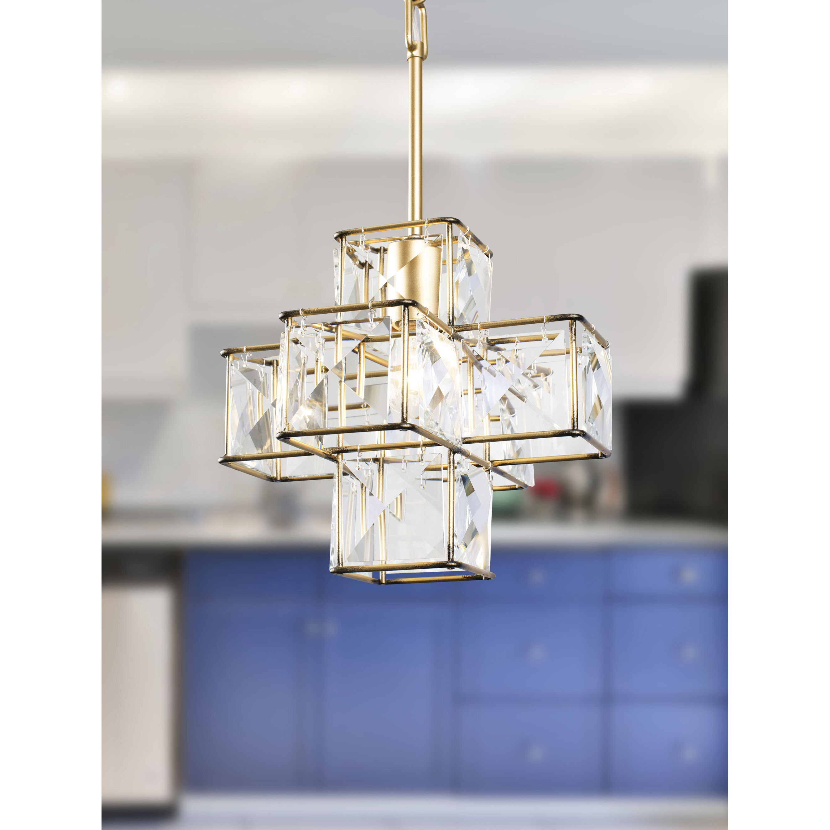 Cubic 1 Light 11.5 inch Calypso Gold Pendant Ceiling Light