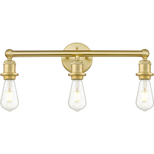Edison 3 Light 18 inch Satin Gold Bath Vanity Light Wall Light