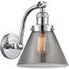 Franklin Restoration Large Cone LED 8 inch Polished Chrome Sconce Wall Light in Plated Smoke Glass, Franklin Restoration