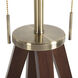 Quattro 61 inch 23 watt Dark Walnut and Weathered Brass Floor Lamp Portable Light