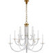 AERIN Wharton 15 Light 37.75 inch Hand-Rubbed Antique Brass Chandelier Ceiling Light