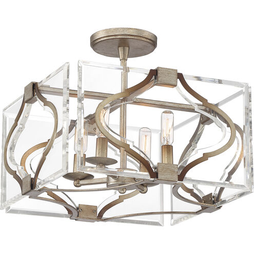 Brenton Cove 4 Light 16.25 inch Gold Mist Gold Leaf Convertible Pendant Semi Flush Ceiling Light, Convertible