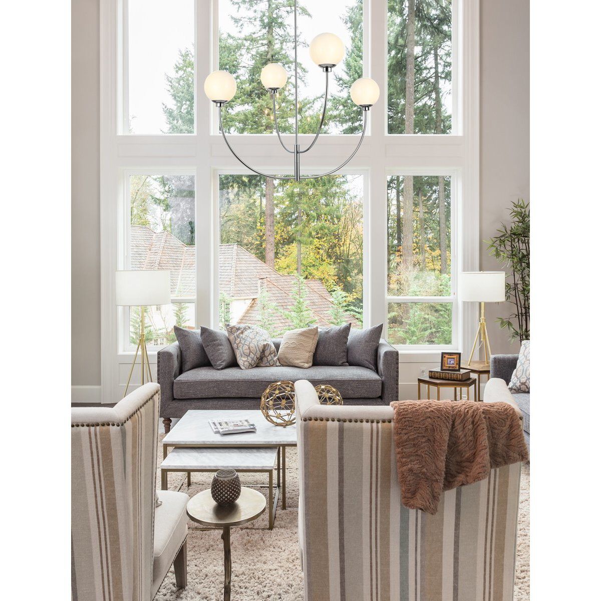 Nyomi 4 Light 42 inch Chrome Chandelier Ceiling Light