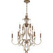 Magnolia Manor 10 Light 32.75 inch Pale Gold with Distressed Bronze Chandelier Ceiling Light