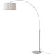 Scallop 92 inch 14 watt Satin Nickel and White Arc Floor Lamp Portable Light