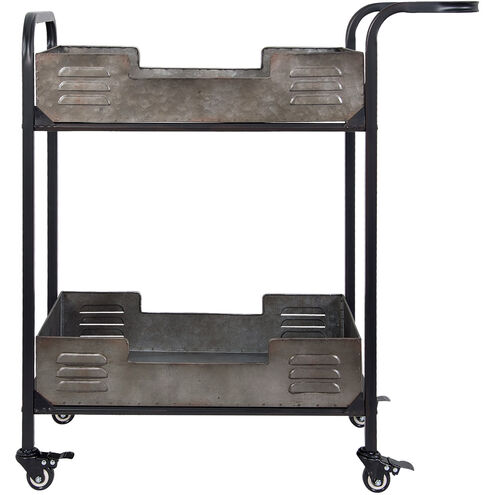 Varaluz Casa Black Weathered and Galvanized Bar Cart, Varaluz Casa