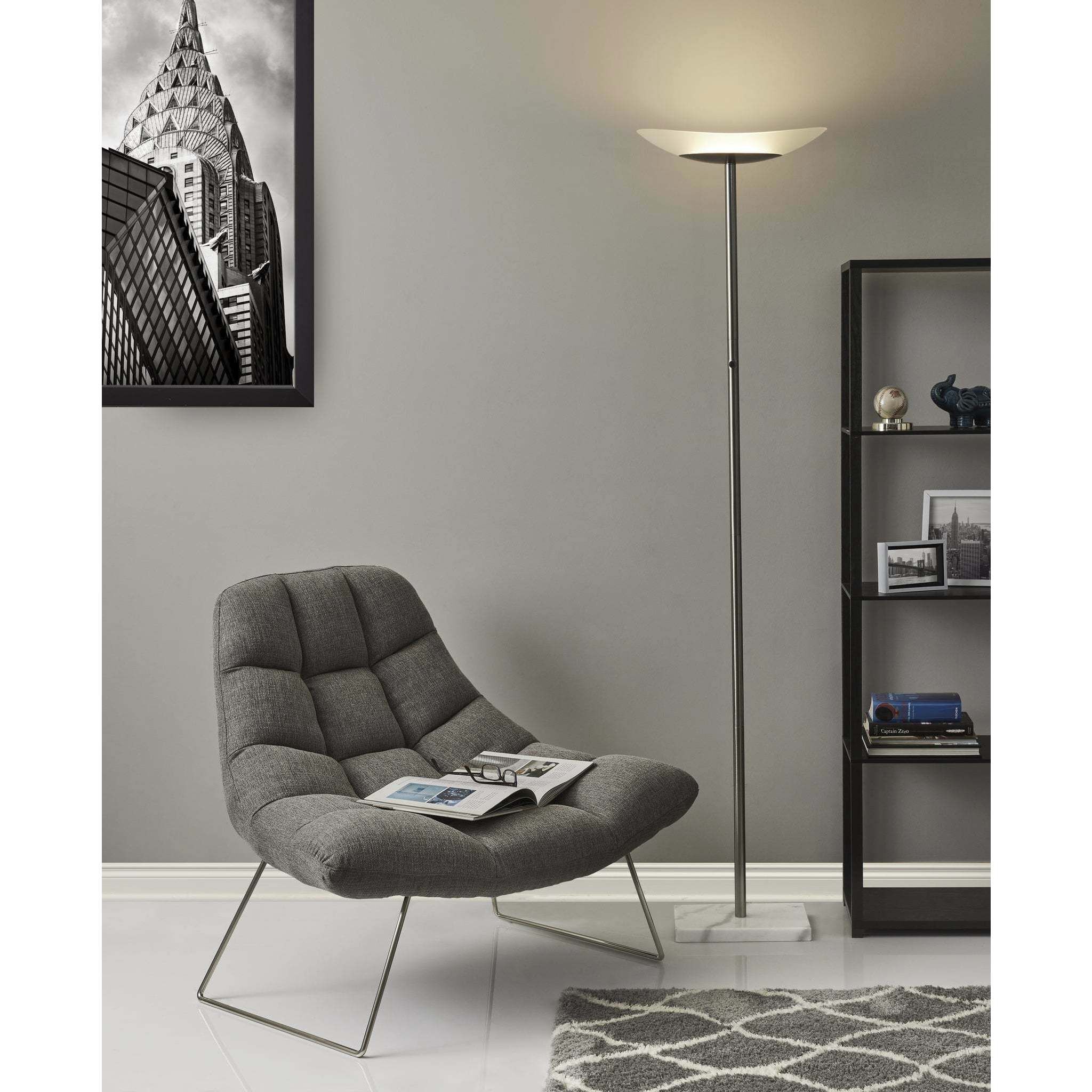 Bartlett Light Grey Soft Textured Fabric Chair