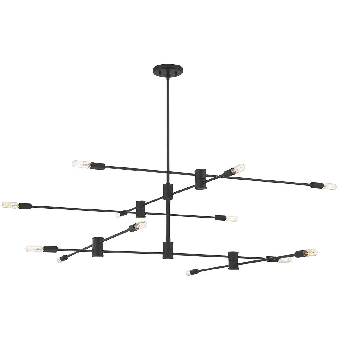 Lyrique 12 Light 54.25 inch Matte Black Chandelier Ceiling Light