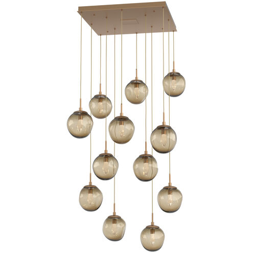 Aster LED LED Novel Brass Chandelier Ceiling Light, Square Multi-Pendant