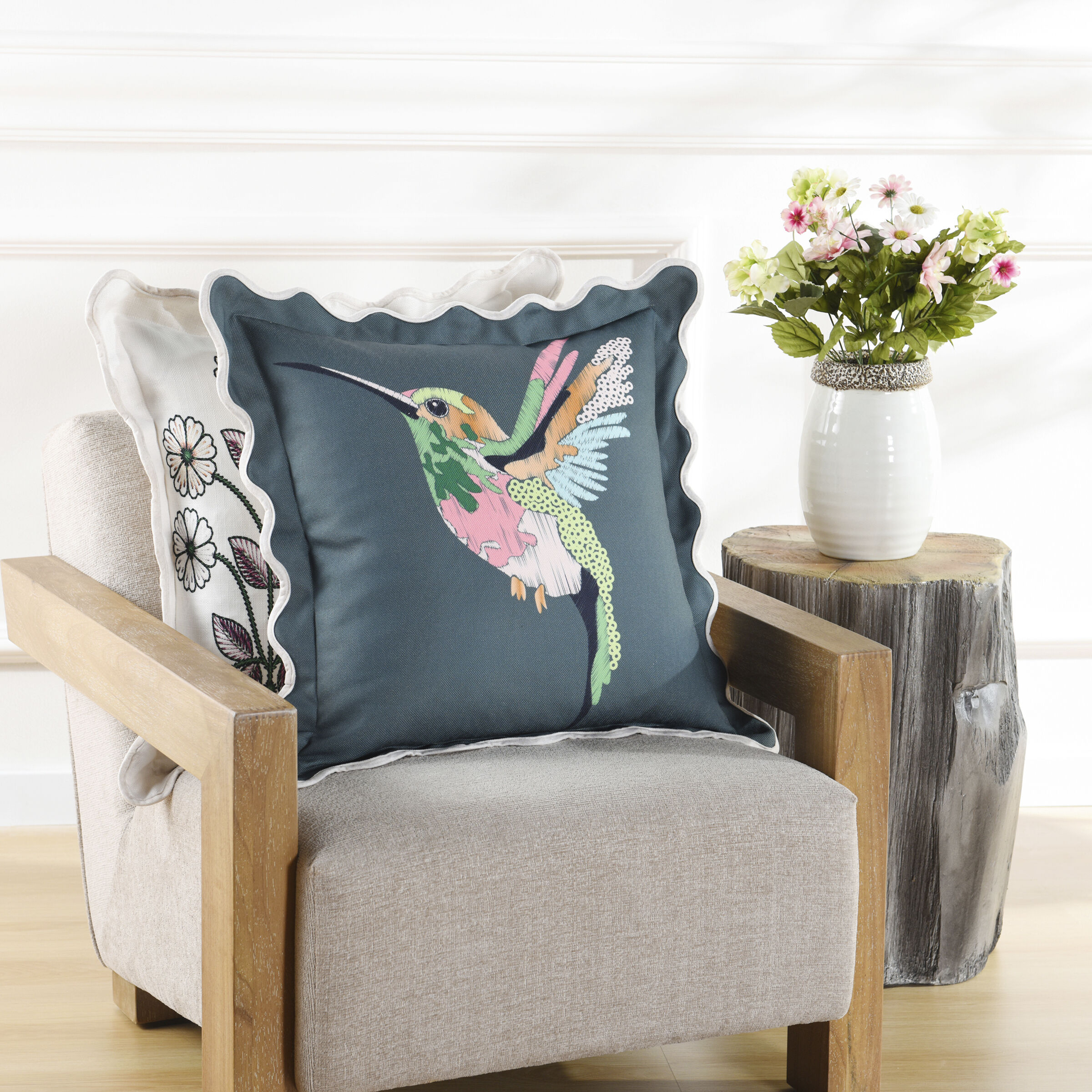 Blaire 22 X 7 inch Multi and Blue and Pink and Green Pillow