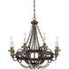 Menard 8 Light 29 inch Fossil Stone Chandelier Ceiling Light