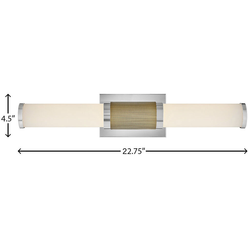 Zevi LED 23 inch Polished Nickel Vanity Light Wall Light, Vertical