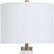 Cameron 27.75 inch 100.00 watt Satin Halifax White and Gold Table Lamp Portable Light