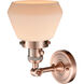 Franklin Restoration Fulton 1 Light 7 inch Antique Copper Sconce Wall Light in Matte White Glass, Franklin Restoration
