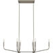 Madden 6 Light 17.75 inch Brushed Nickel Chandelier Linear Ceiling Light, Double
