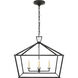 Chapman & Myers Darlana 4 Light 28 inch Aged Iron Linear Lantern Pendant Ceiling Light, Medium