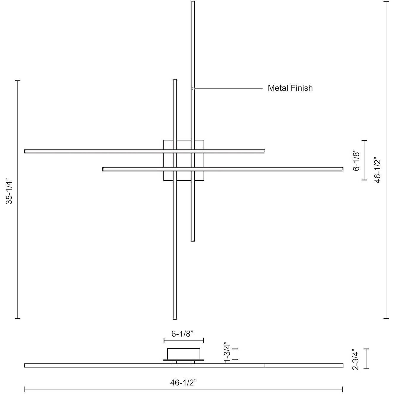 Vega Minor LED 46.5 inch Brushed Gold Flush Mount Ceiling Light