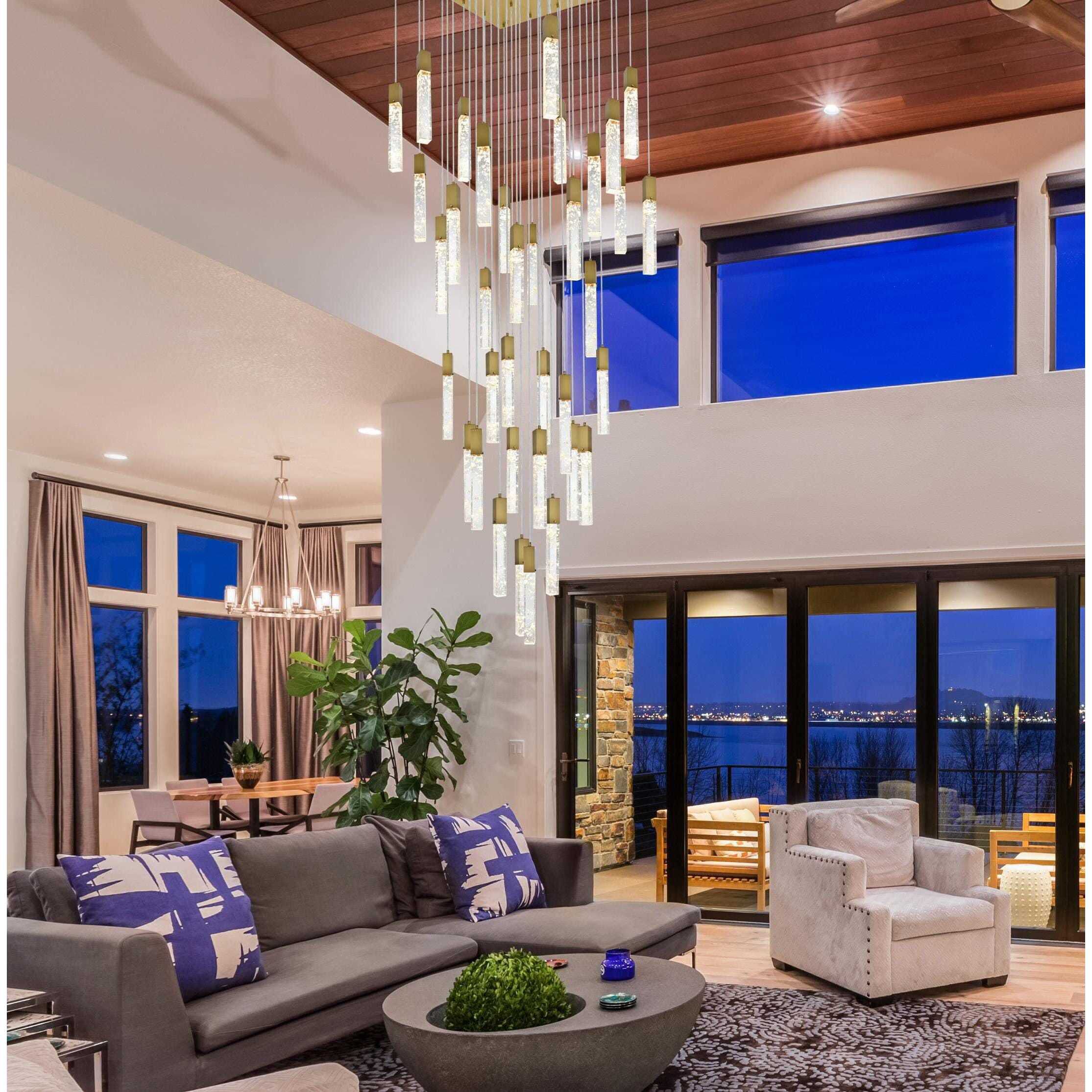 Aurora 36 Light 42 inch Satin Gold Chandelier Ceiling Light