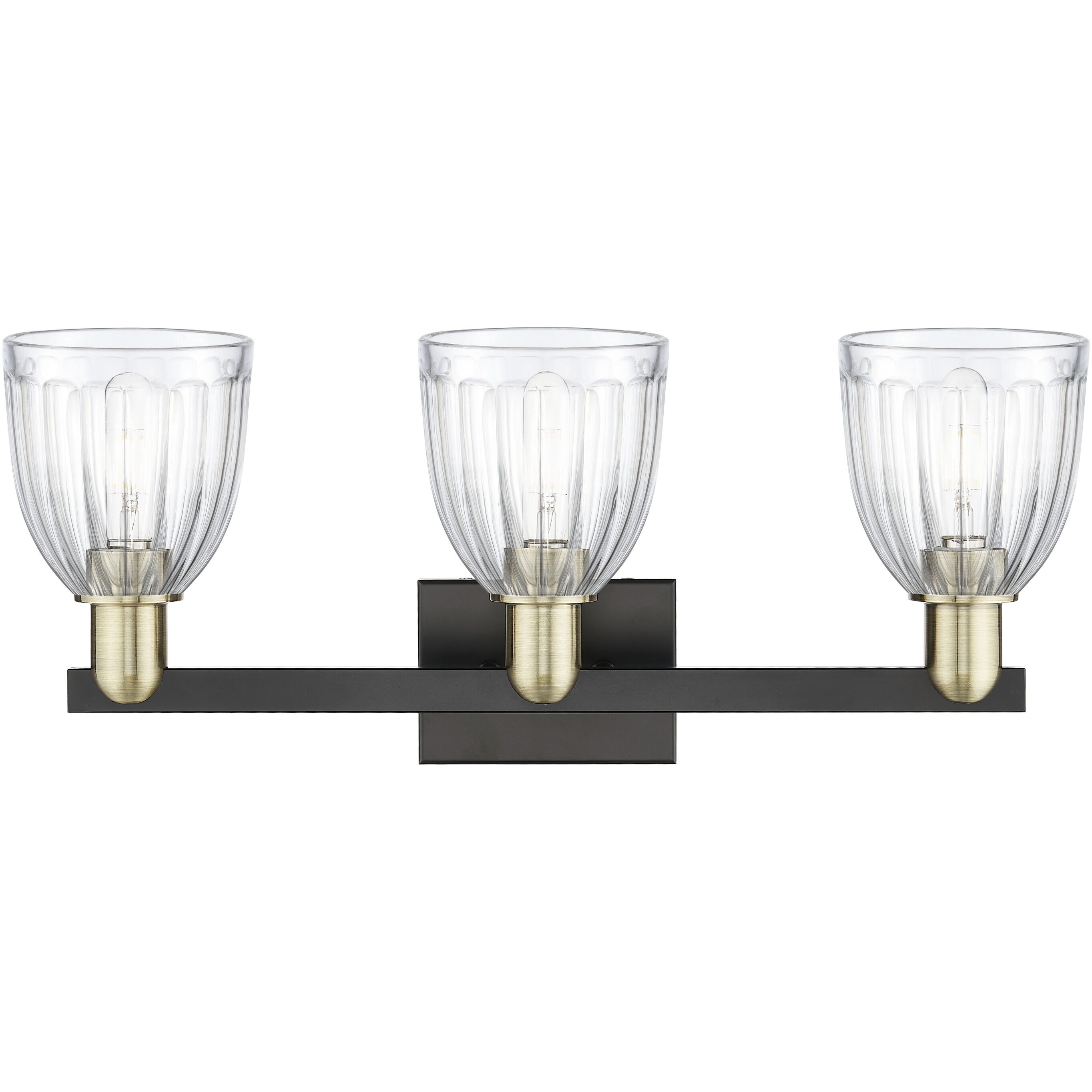 Arcadia Brookfield 3 Light 25 inch Black Antique Brass Bath Vanity Light Wall Light