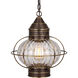 Ellington 1 Light 9 inch Bronze Outdoor Pendant in Optic Glass, Brass Traditions by Innovations Lighting