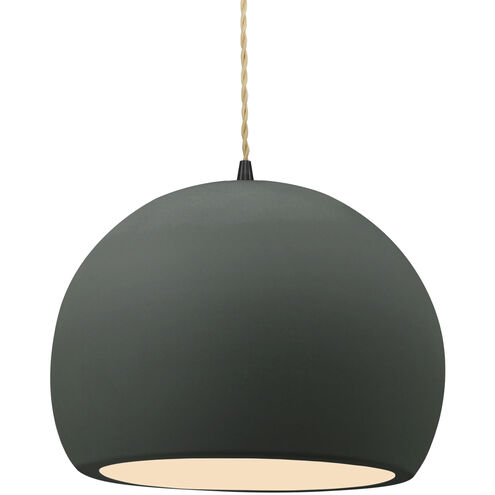 Radiance LED 12.25 inch Pewter Green and Matte Black Pendant Ceiling Light
