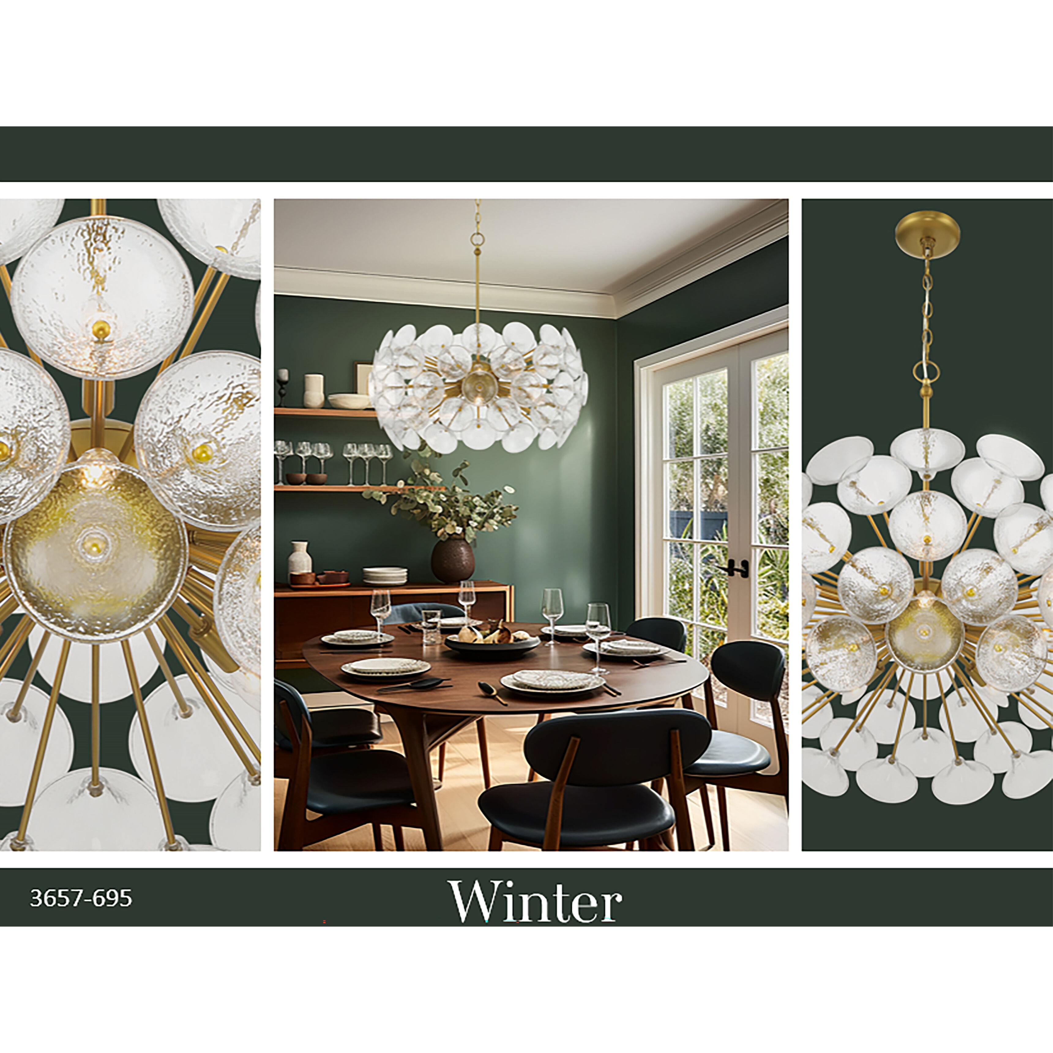Winter 10 Light 30 inch Soft Brass Pendant Ceiling Light