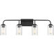 Logan 4 Light 32 inch Matte Black Bath Bar Wall Light