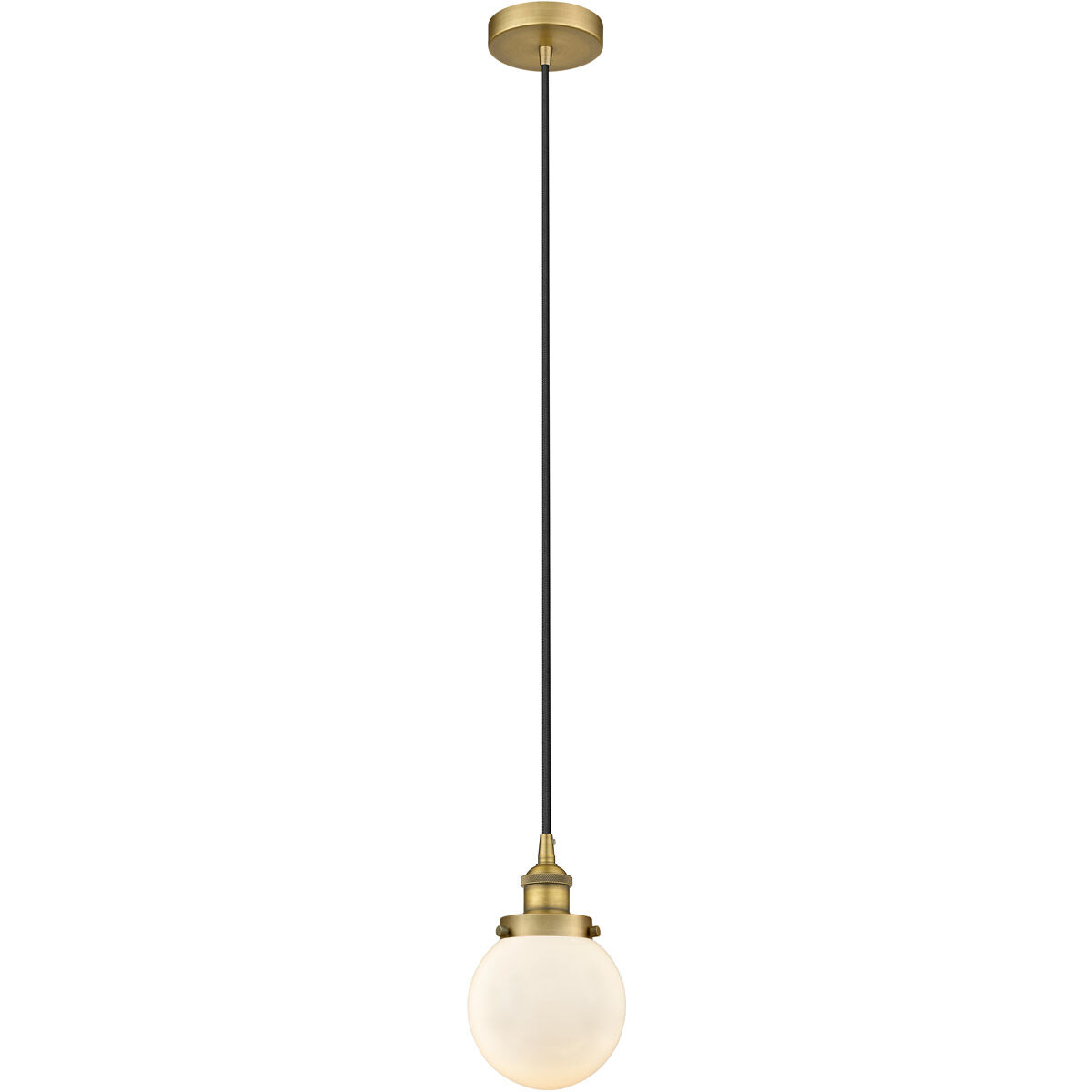 Edison Beacon 1 Light 6 inch Brushed Brass Mini Pendant Ceiling Light