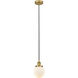 Edison Beacon 1 Light 6 inch Brushed Brass Mini Pendant Ceiling Light