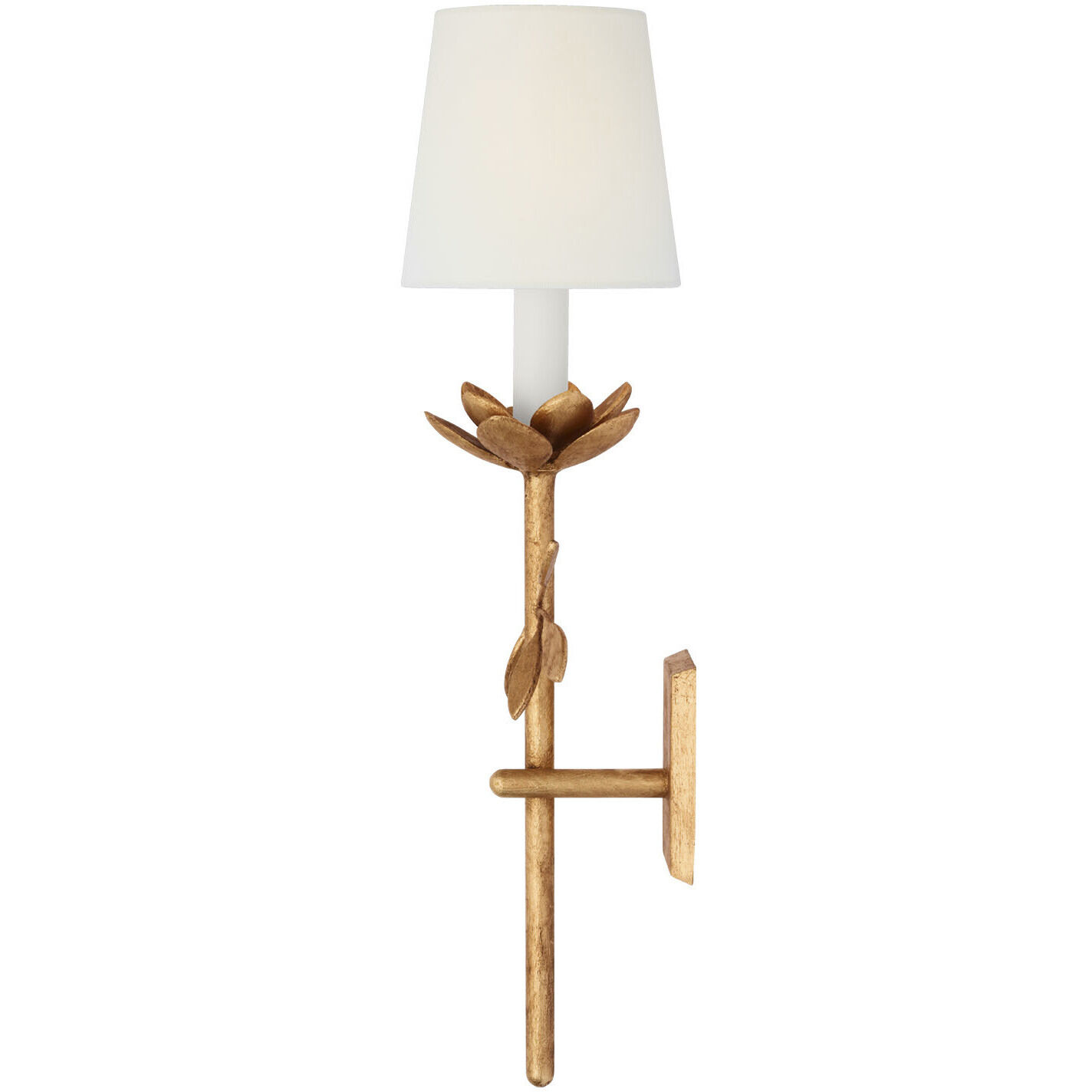 Julie Neill Clementine LED 7.25 inch Antique Gold Leaf Tail Sconce Wall Light