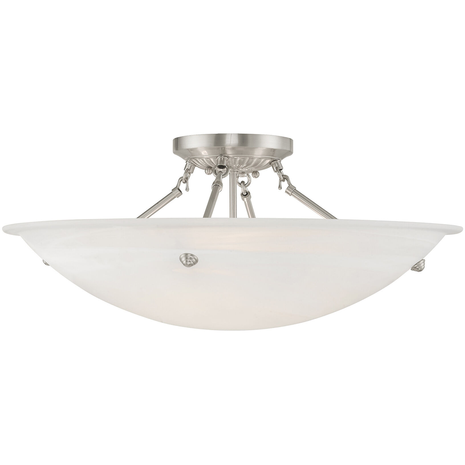 Oasis 4 Light 24 inch Brushed Nickel Semi-Flush Mount Ceiling Light