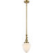 Franklin Restoration Bullet LED 7 inch Brushed Brass Mini Pendant Ceiling Light in Matte White