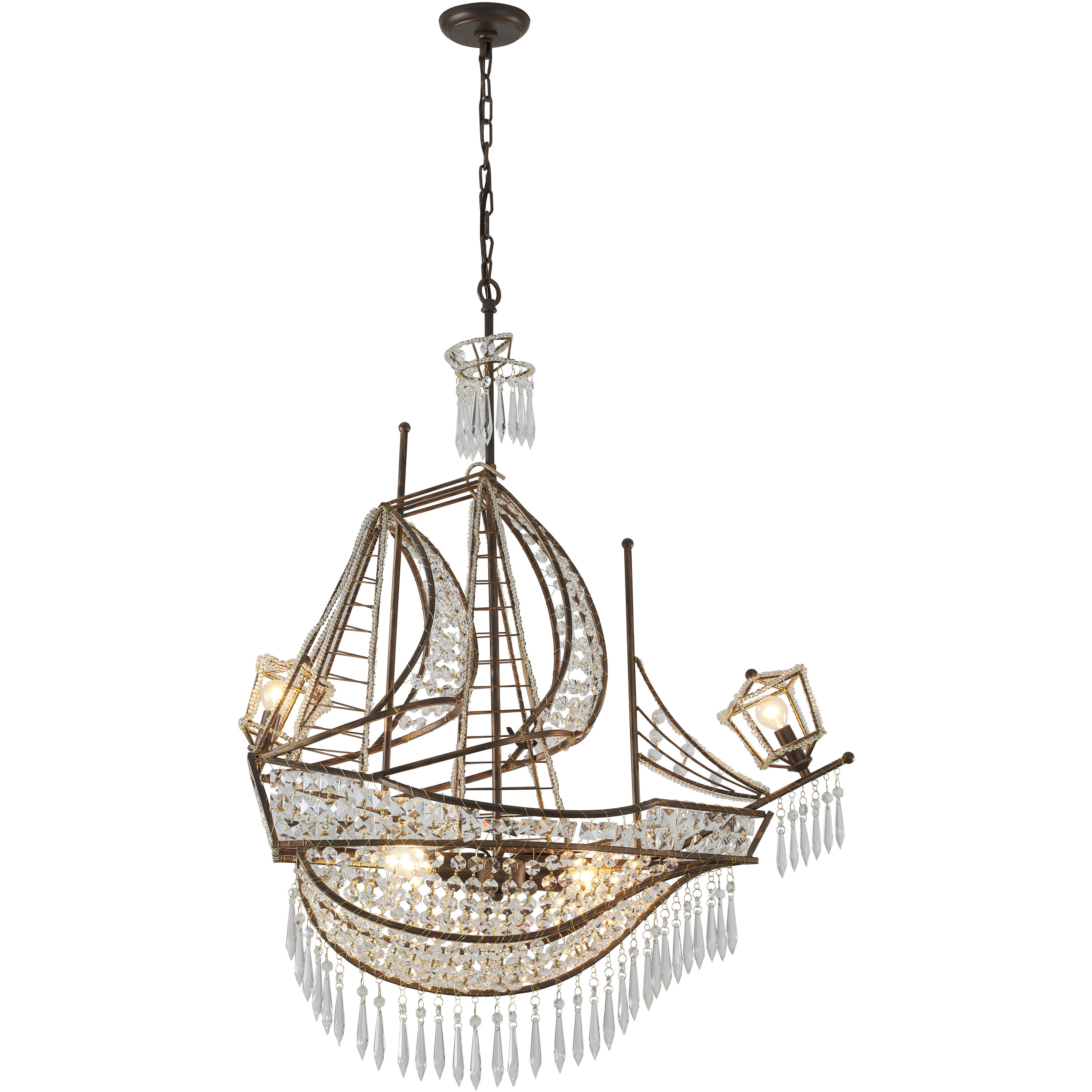 Canada 4 Light 13 inch Golden Bronze Chandelier Ceiling Light