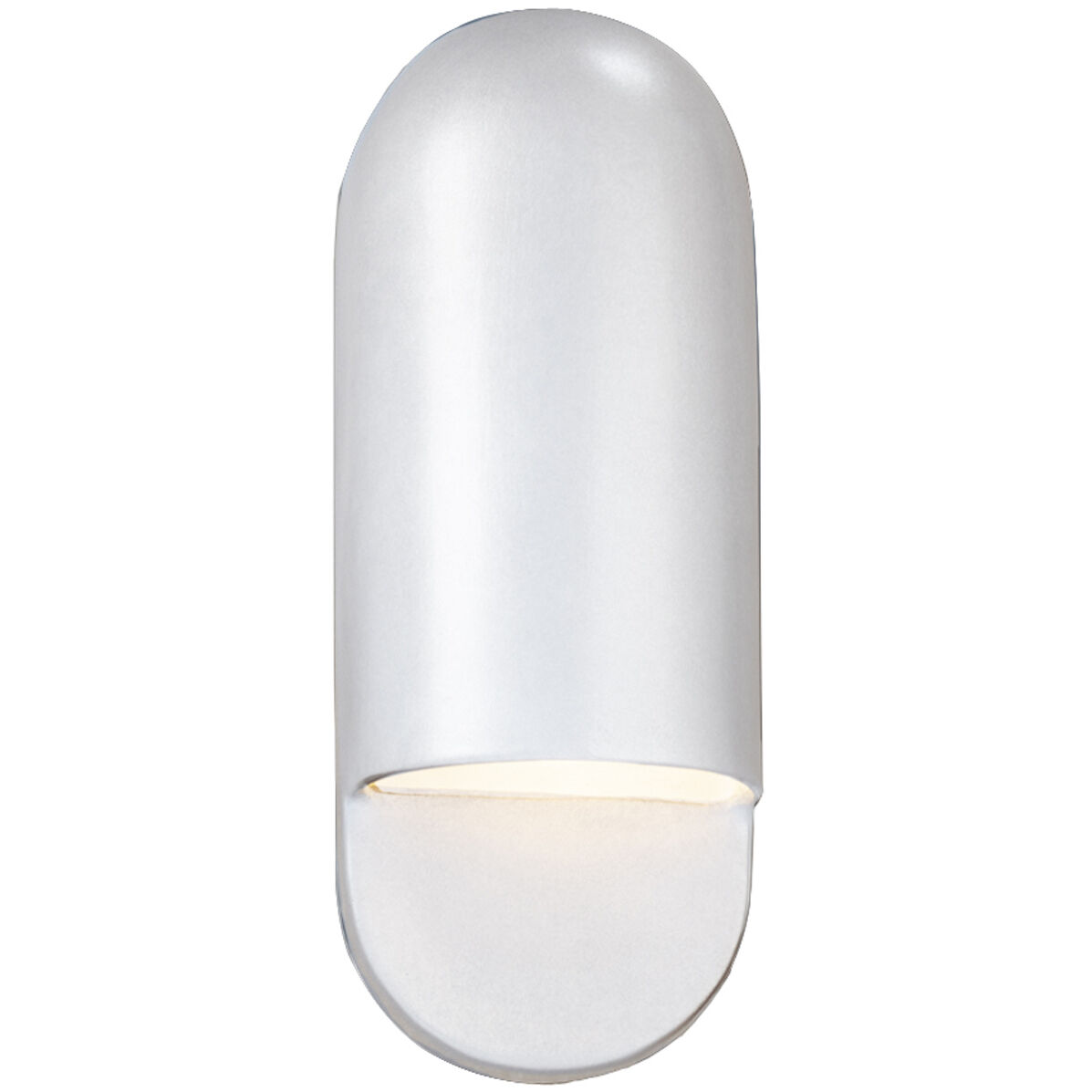 Ambiance Collection - Capsule LED 5 inch Gloss White Outdoor Wall Sconce in Dedicated LED, 4D x 14H, Form+Finish+Function