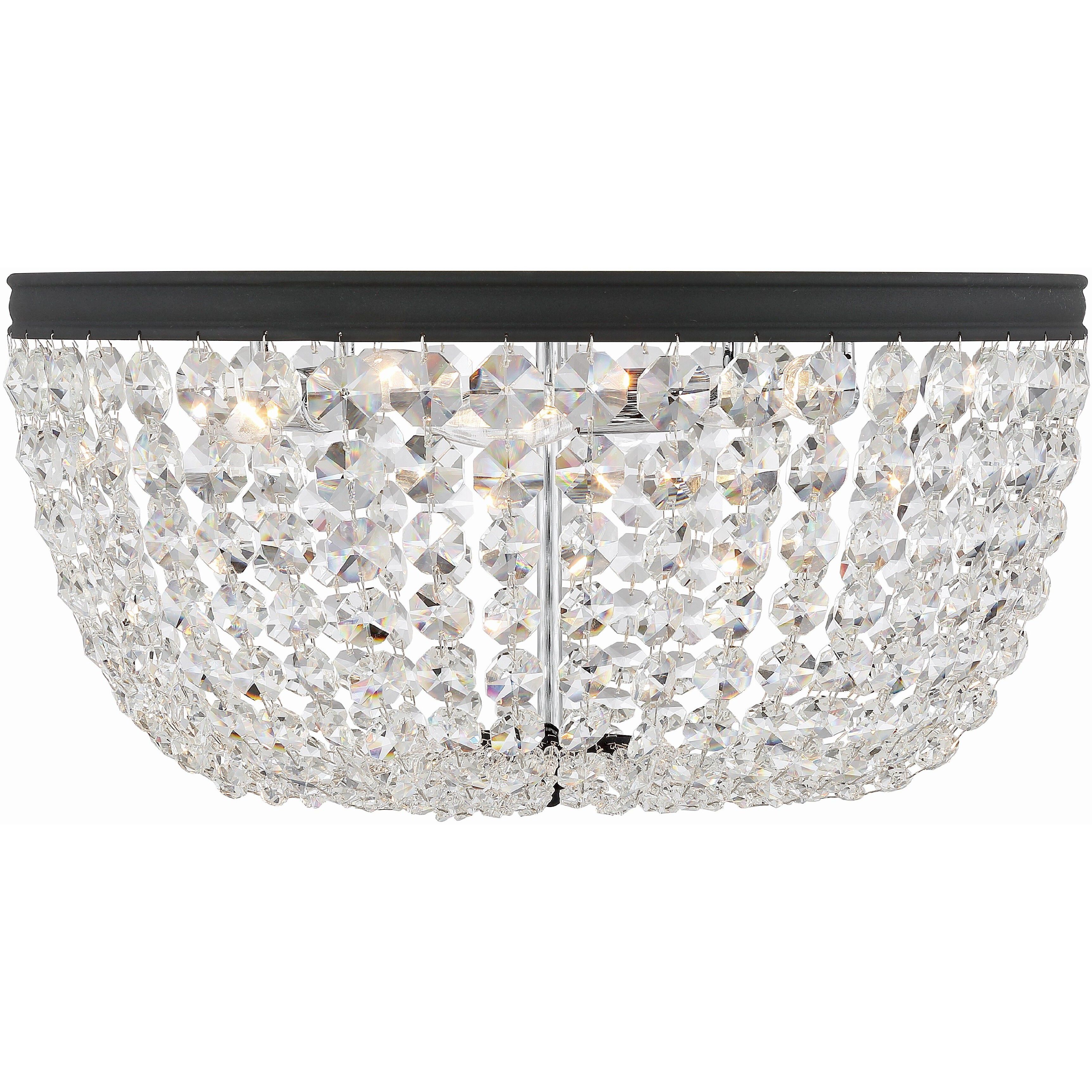 Nola 5 Light 20 inch Black Forged Flush Ceiling Light