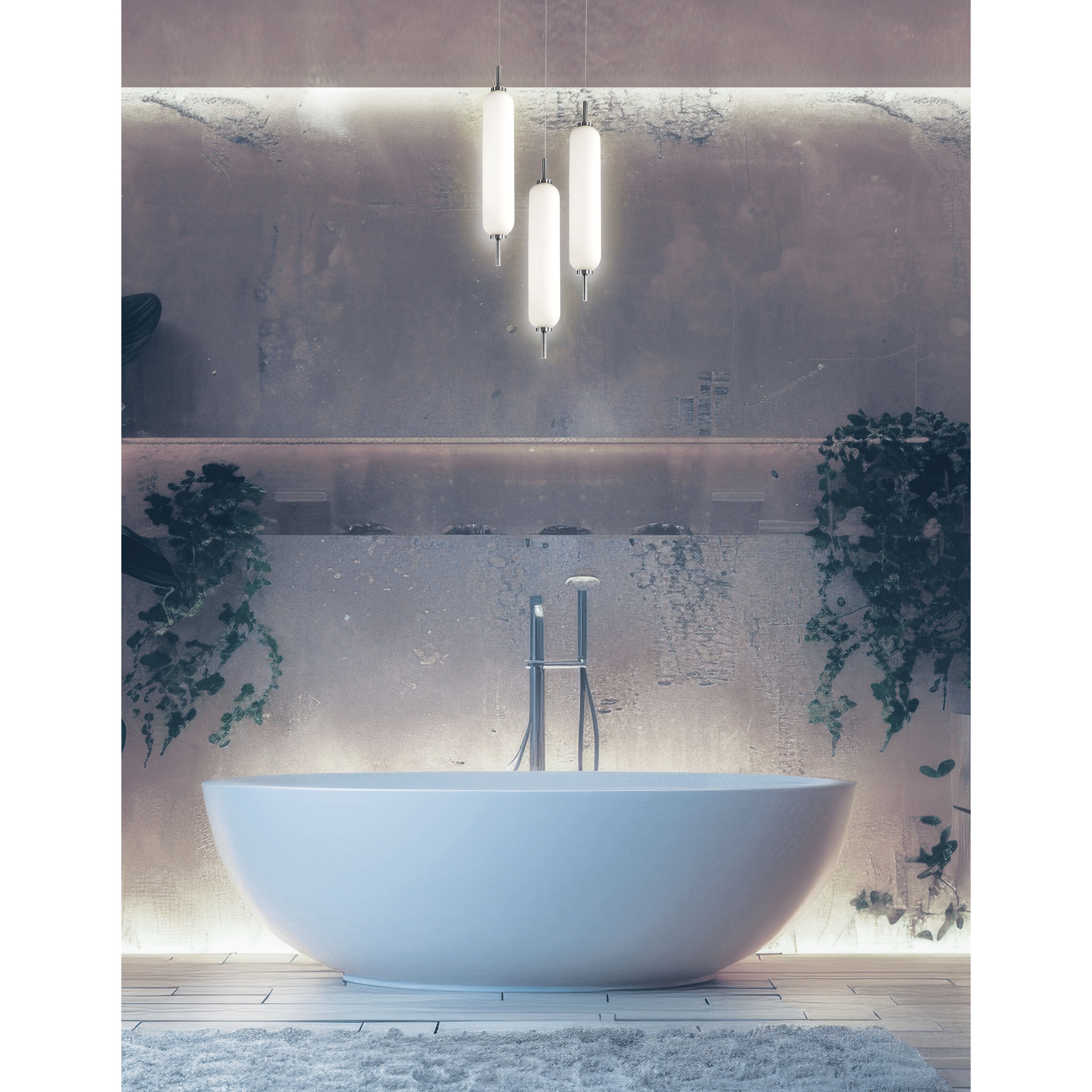 Typha LED 12 inch Polished Chrome Multi Pendant Ceiling Light