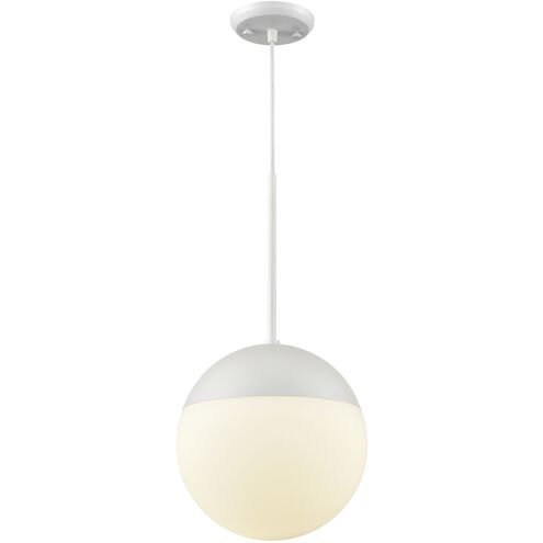 Hopewell Rocks CCT LED 10 inch Matte White Pendant Ceiling Light in Half Opal Glass